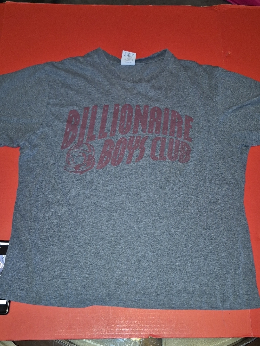Billionaire Boys Club Gray Tee with Burgundy Print